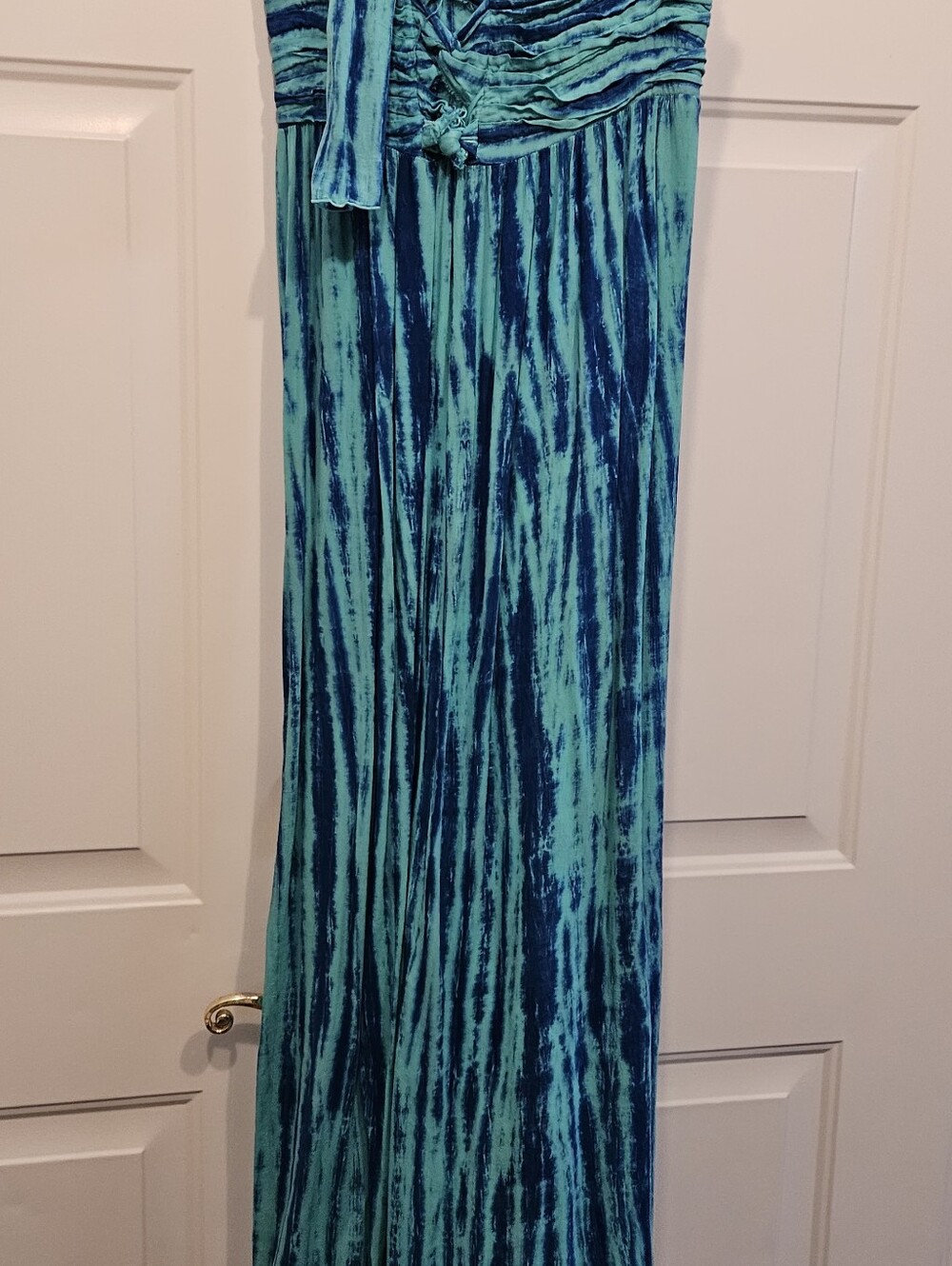 Women's Teal & Navy Tie-Dye Maxi Skirt